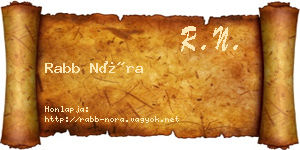 Rabb Nóra névjegykártya